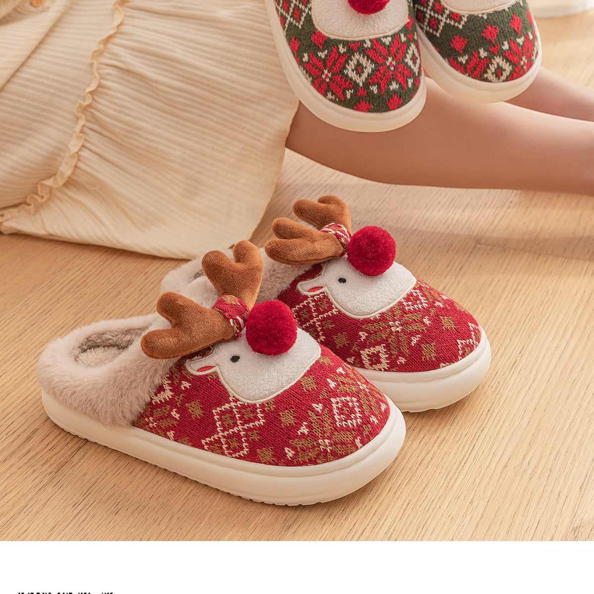 “Women’s Christmas Reindeer Slippers”