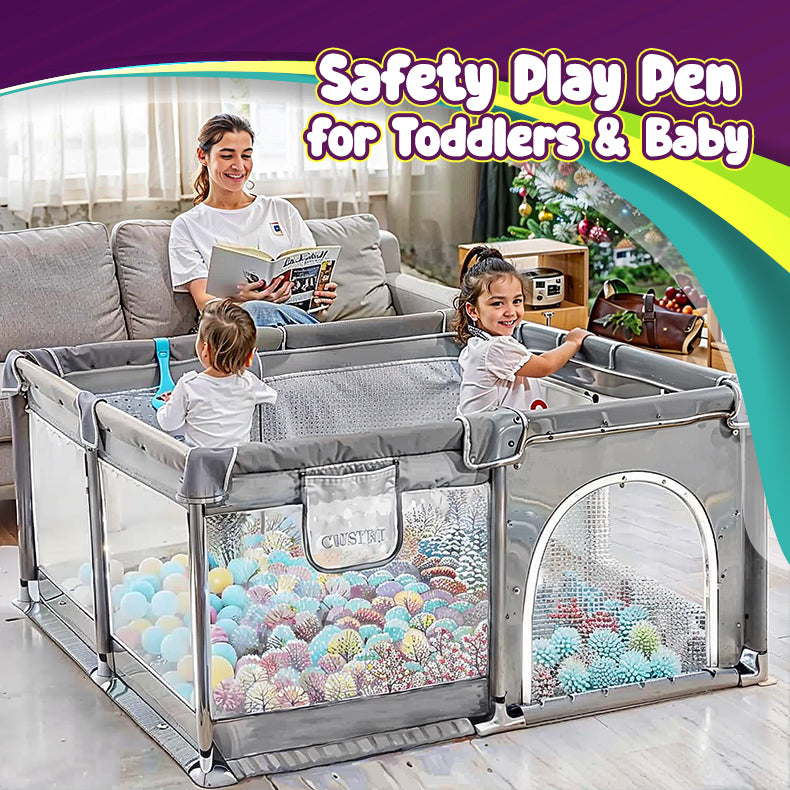 Baby Playpen With Mat Activity Centre Indoor Outdoor Baby Fence Toddlers Babies