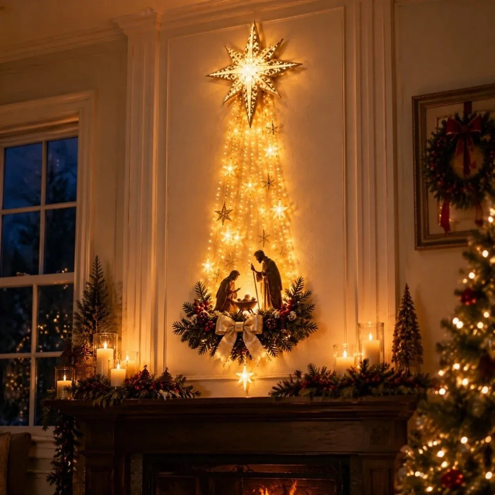 Illuminated Christmas Nativity Wall Décor
